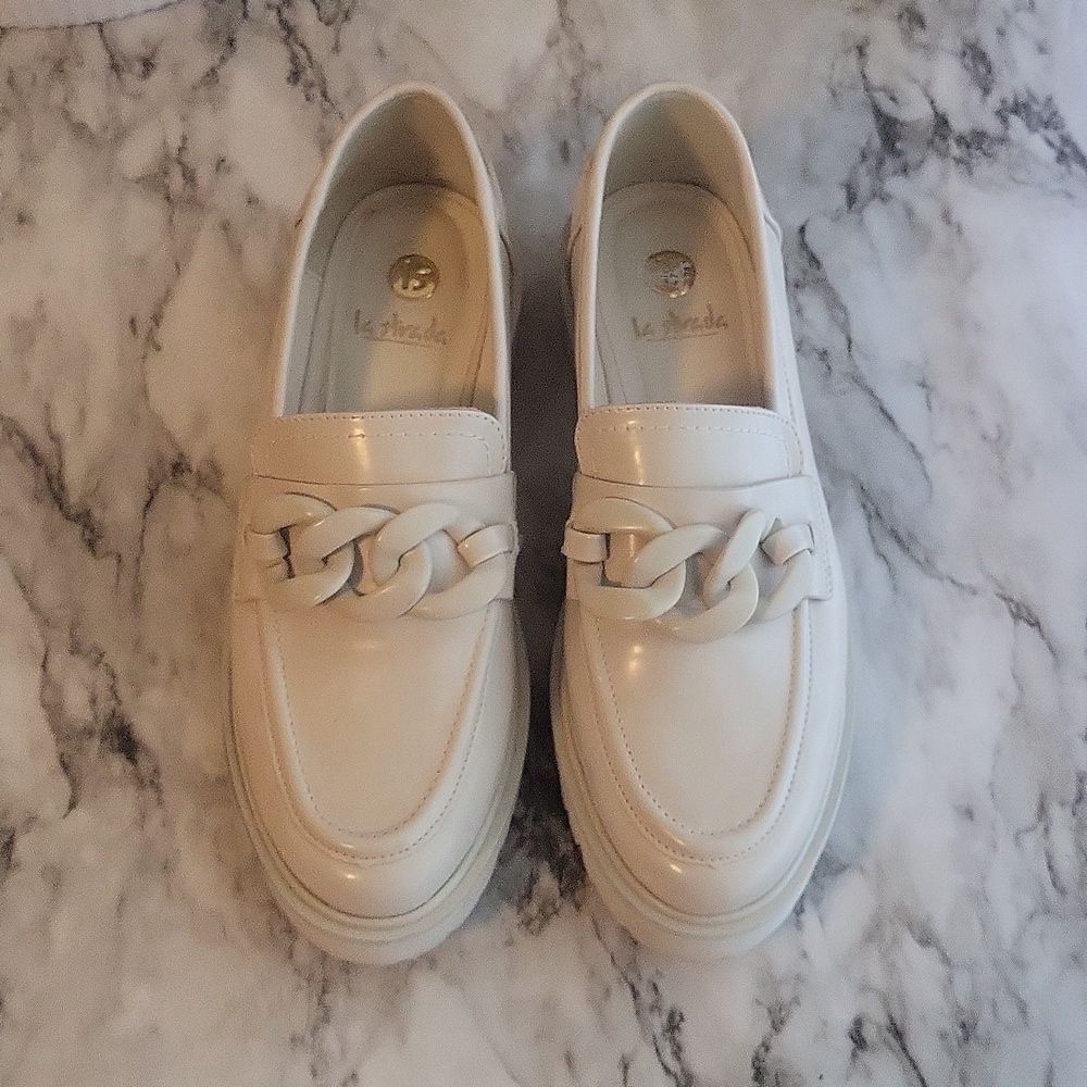 La Strada Loafer Street Beige Vegan Leather Women Moccasins Size EUR 38 ( US 8 ) - Picture 7 of 16